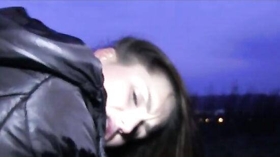 Аппетитная незнакомка трахается за деньги на природе